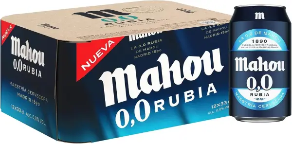 12 Latas x 33cl Mahou 0,0 Rubia 12 Latas x 33cl Mahou 0,0 Rubia