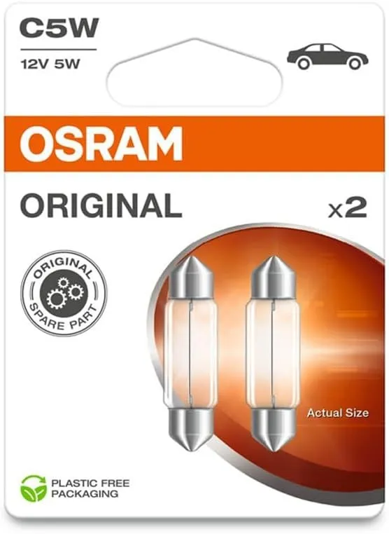 2 Lámparas OSRAM ORIGINAL LINE 12V C5W Festoon 2 Lámparas OSRAM ORIGINAL LINE 12V C5W Festoon