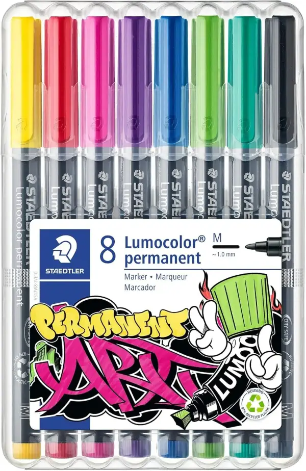 Estuche STAEDTLER Lumocolor con 8 rotuladores permanentes Estuche STAEDTLER Lumocolor con 8 rotuladores permanentes