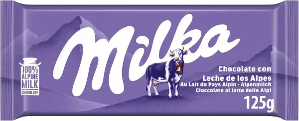 125g Tableta de chocolate Milka con leche 125g Tableta de chocolate Milka con leche