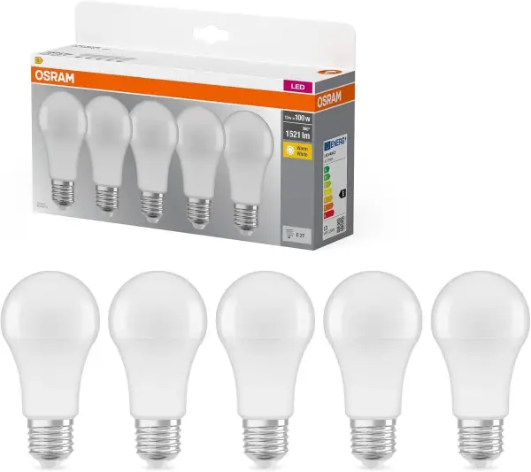 5x Lámpara LED OSRAM Base A100 13W E27 5x Lámpara LED OSRAM Base A100 13W E27