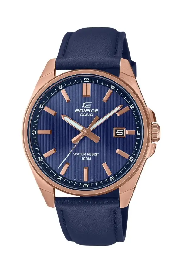 Reloj de cuarzo CASIO de piel azul y bronce Reloj de cuarzo CASIO de piel azul y bronce