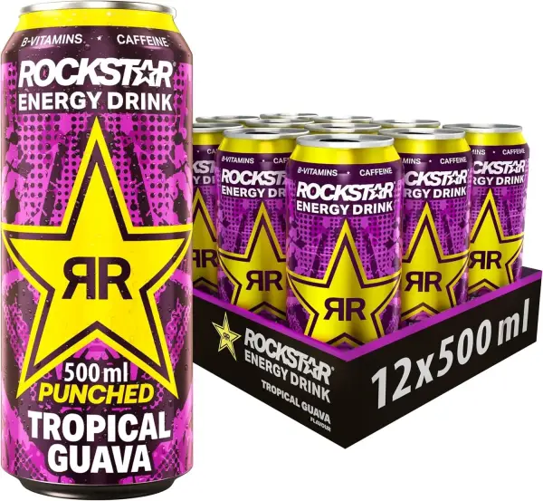 12x 500ml Bebida energética Rockstar Guava 12x 500ml Bebida energética Rockstar Guava