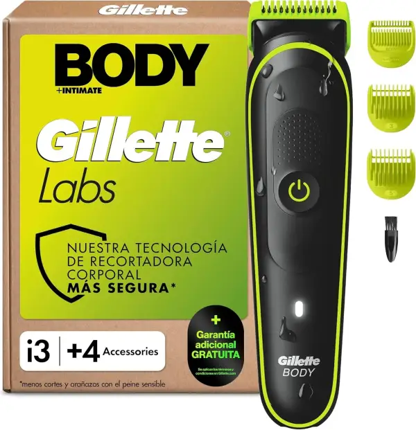 Afeitadora corporal GilletteLabs i3 + 4 accesorios Afeitadora corporal GilletteLabs i3 + 4 accesorios