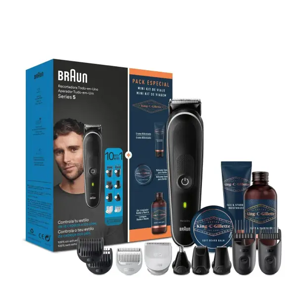 Recortadora Braun S5 10 en 1 + Pack King C. Gillette Recortadora Braun S5 10 en 1 + Pack King C. Gillette