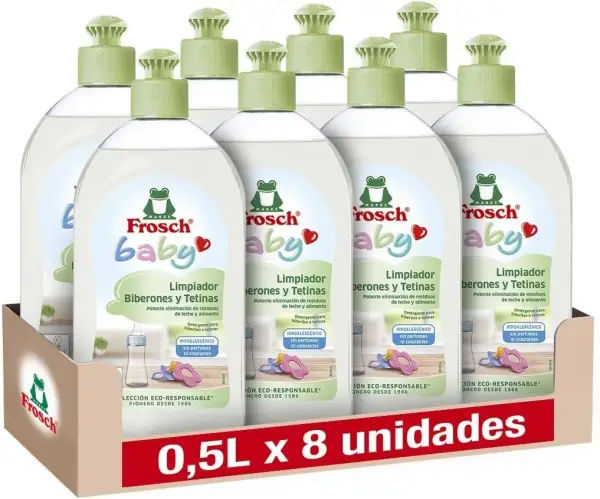 8x 500ml Limpiador de Biberones y Tetinas Frosch Baby 8x 500ml Limpiador de Biberones y Tetinas Frosch Baby