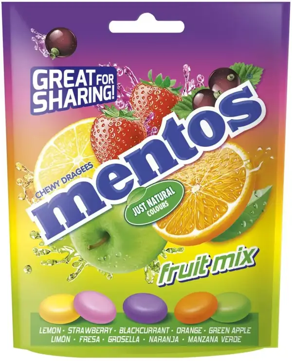 7 bolsas de Mentos Mix Frutas 7 bolsas de Mentos Mix Frutas