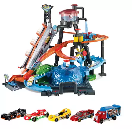 Hot Wheels pack de 5 vehículos básicos y pista de coches Hot Wheels pack de 5 vehículos básicos y pista de coches