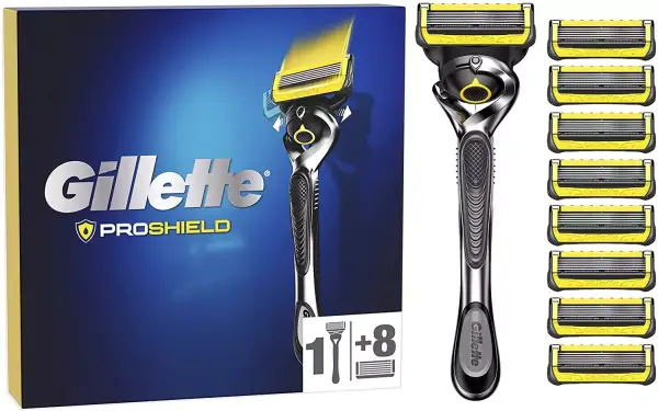 Maquinilla de Afeitar Gillette ProShield + 9 Cuchillas de Recambio Maquinilla de Afeitar Gillette ProShield + 9 Cuchillas de Recambio