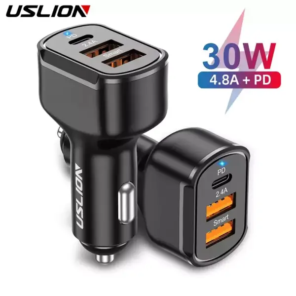 Cargador triple USB para coche Cargador triple USB para coche