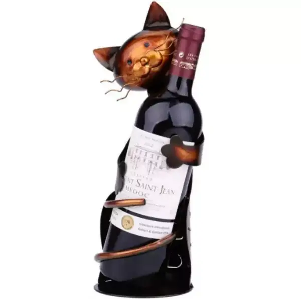 Sujetabotellas de vino escultura de gato Sujetabotellas de vino escultura de gato