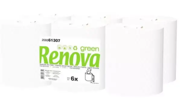 Bobinas de papel seca manos Renova Green 6x96 Metros Bobinas de papel seca manos Renova Green 6x96 Metros