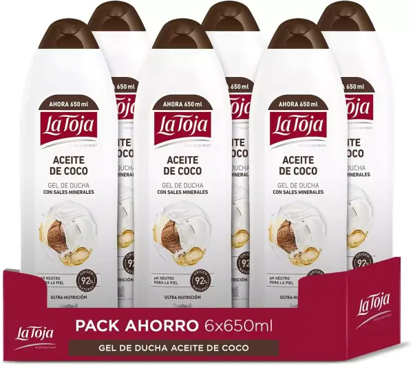 Gel de Ducha de Aceite de Coco La Toja 6x650ml Gel de Ducha de Aceite de Coco La Toja 6x650ml