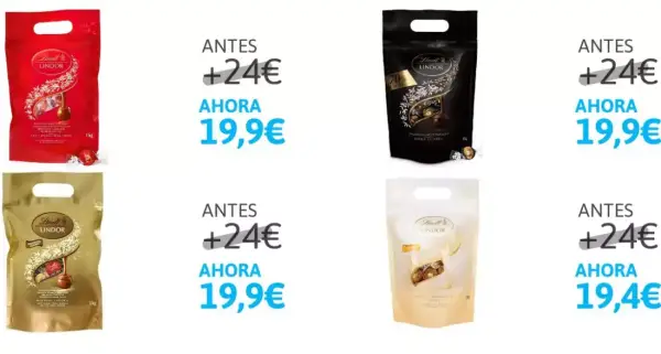 Bolsa de 1Kg de Bombones de Chocolate Lindt Lindor Bolsa de 1Kg de Bombones de Chocolate Lindt Lindor