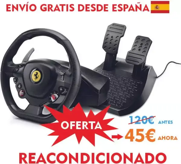 Thrustmaster T80 Ferrari 488 GTB Edition con 2 Pedales PS4 PS5 PC Thrustmaster T80 Ferrari 488 GTB Edition con 2 Pedales PS4 PS5 PC