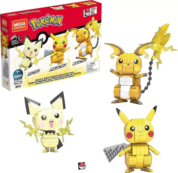 Mega Construx: pack de 3 Pokémon Rayo (Pichu, Pikachu y Raichu) Mega Construx: pack de 3 Pokémon Rayo (Pichu, Pikachu y Raichu)