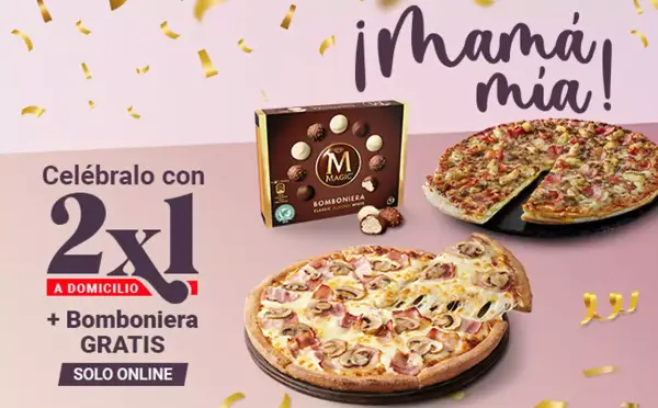 2x1 en Telepizza + Bomboniera GRATIS 2x1 en Telepizza + Bomboniera GRATIS