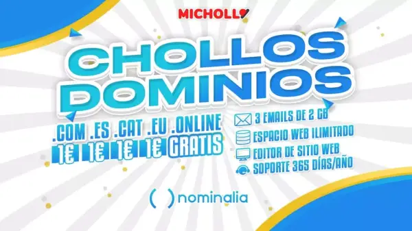 Chollo Dominios con Hosting en Nominalia a 1€ e incluso GRATIS Chollo Dominios con Hosting en Nominalia a 1€ e incluso GRATIS