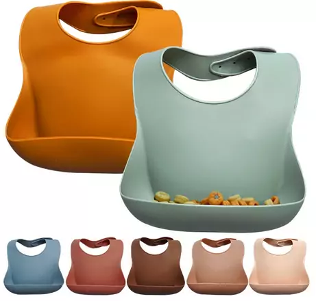 Baberos impermeables de silicona para bebé Baberos impermeables de silicona para bebé
