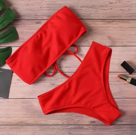Conjunto de bikini sin tirantes para mujer Conjunto de bikini sin tirantes para mujer