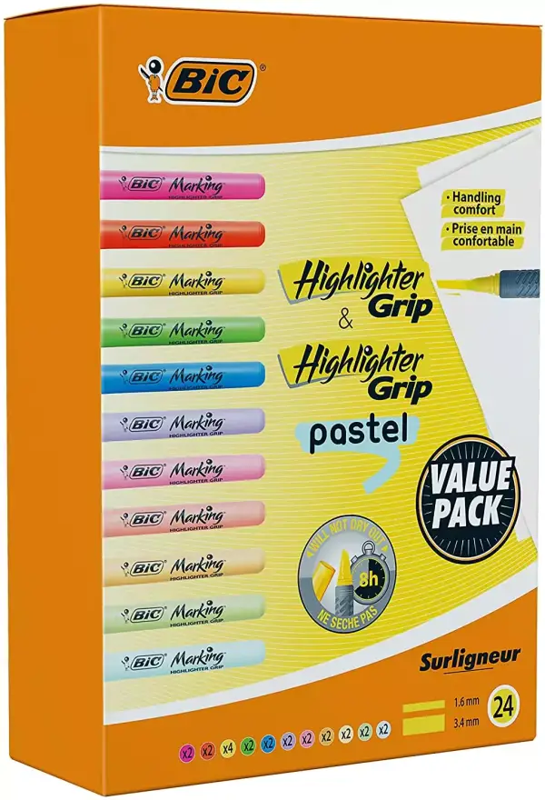 Pack de 24 subrayadores BIC Pack de 24 subrayadores BIC