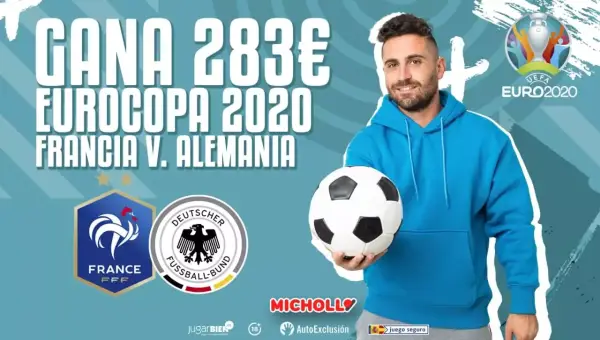 Hasta 283€ SIN RIESGO Francia vs Alemania Eurocopa 2020 Hasta 283€ SIN RIESGO Francia vs Alemania Eurocopa 2020