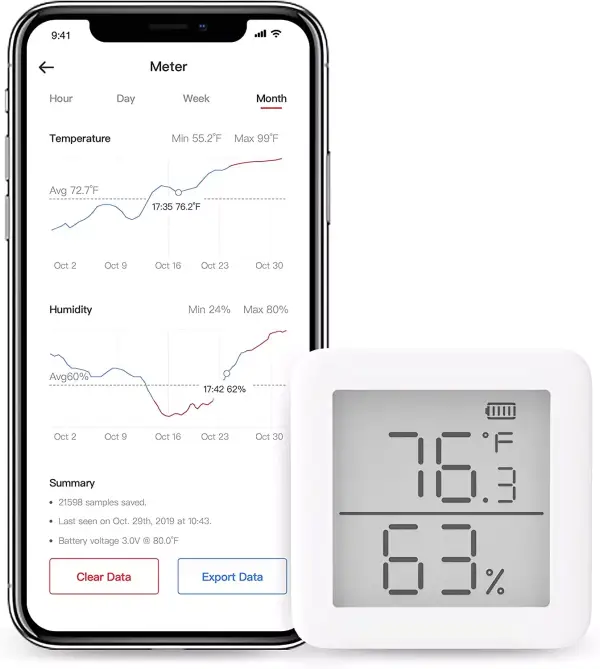 Termómetro higrómetrocon sensor de temperatura y humedad Termómetro higrómetrocon sensor de temperatura y humedad