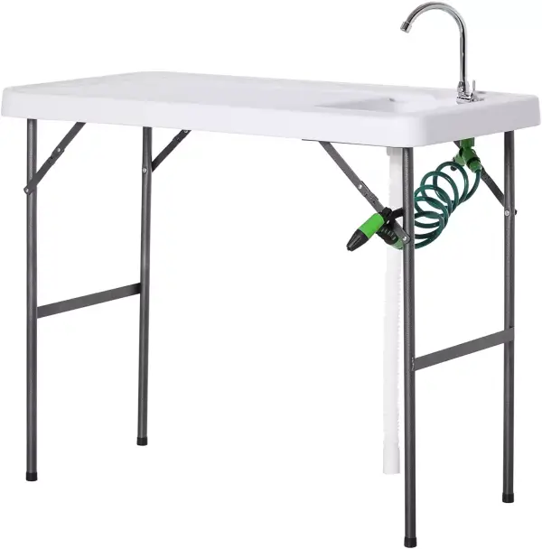 Outsunny Mesa plegable de picnic con fregadero Outsunny Mesa plegable de picnic con fregadero