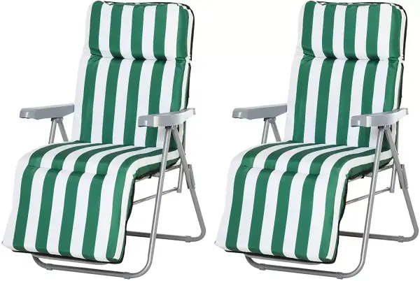 Outsunny Conjunto de 2 tumbonas plegables Outsunny Conjunto de 2 tumbonas plegables