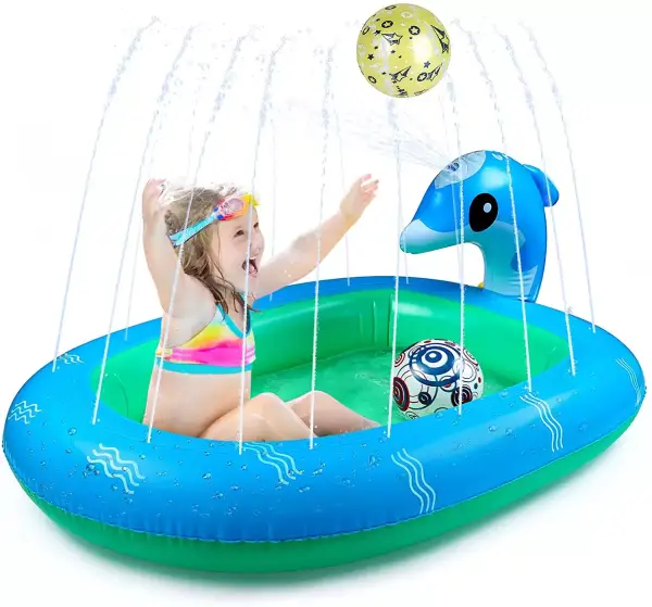 Piscina infantil con Delfines Pulverizadores + 2 Pelotas Hinchables Piscina infantil con Delfines Pulverizadores + 2 Pelotas Hinchables