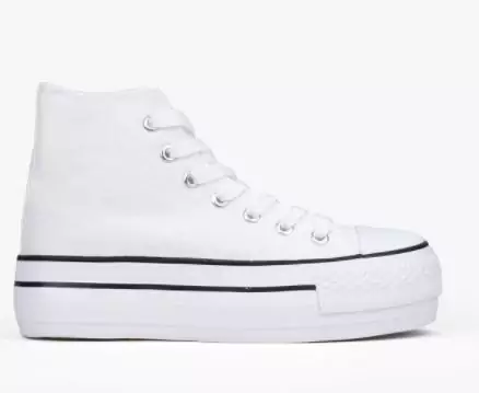 Zapatillas blancas de tela con plataforma Zapatillas blancas de tela con plataforma