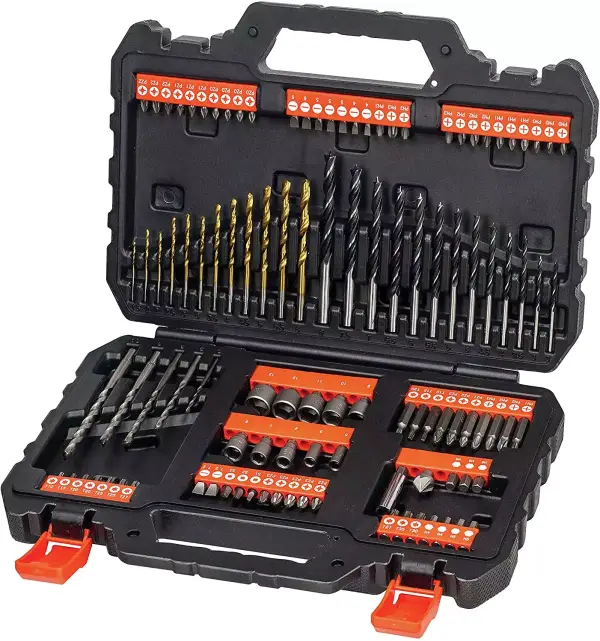 BLACK+DECKER Juego de 109 piezas para atornillar y taladrar BLACK+DECKER Juego de 109 piezas para atornillar y taladrar
