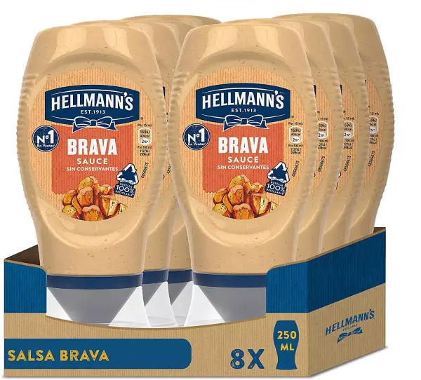 Pack 8 botes Hellmann's Salsa Brava Bocabajo Pack 8 botes Hellmann's Salsa Brava Bocabajo
