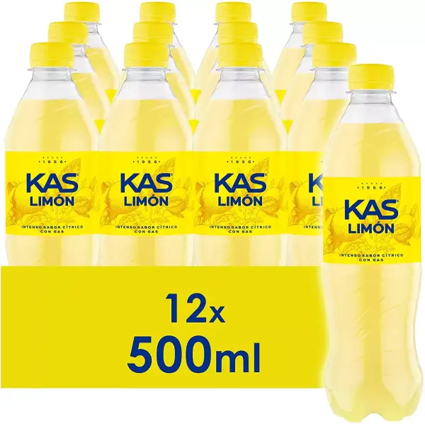 Pack de 12 x 500ml botellas de KAS Limón Pack de 12 x 500ml botellas de KAS Limón