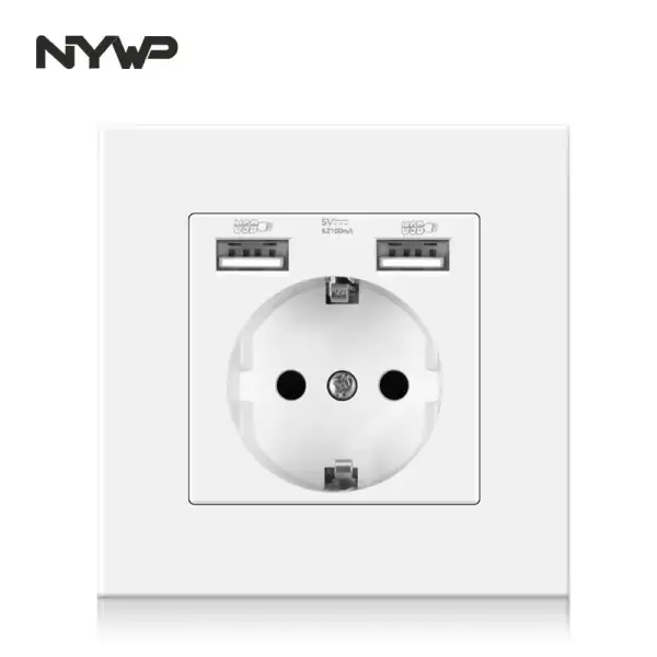 Enchufe de pared con 2 puertos USB Enchufe de pared con 2 puertos USB