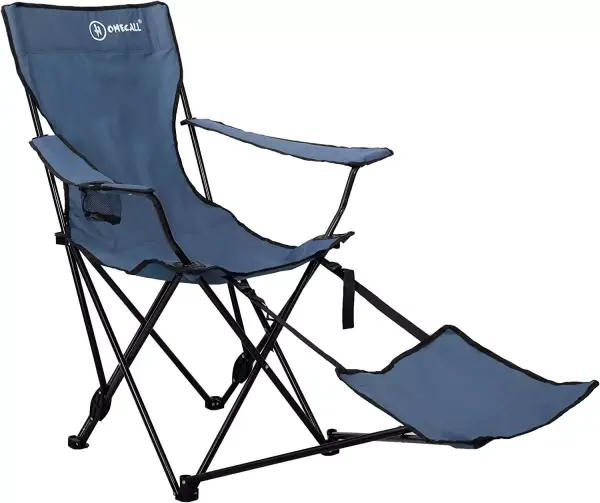Silla de camping plegable con reposapiés Silla de camping plegable con reposapiés