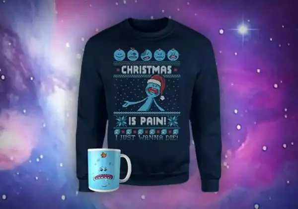 Sudadera navideña + taza Rick & Morty Sudadera navideña + taza Rick & Morty