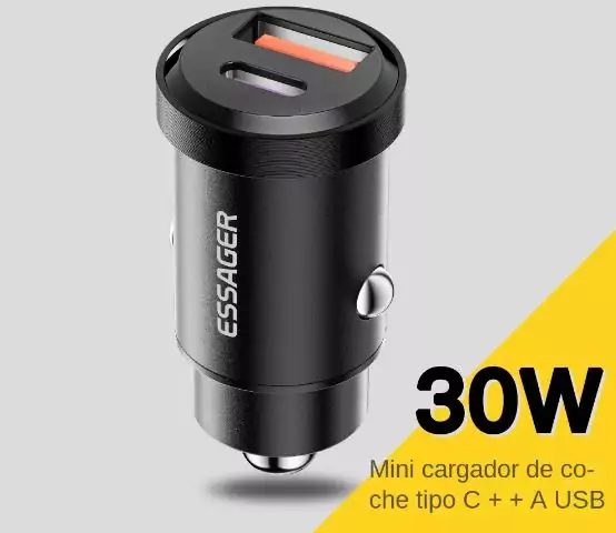 Cargador Essager USB-A + USB-C 30W Cargador Essager USB-A + USB-C 30W