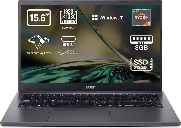 Portátil Acer Aspire 5 Ryzen 5 8GB 512GB SSD Portátil Acer Aspire 5 Ryzen 5 8GB 512GB SSD