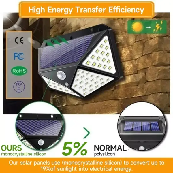 Lámpara de pared solar LED 100 Lámpara de pared solar LED 100