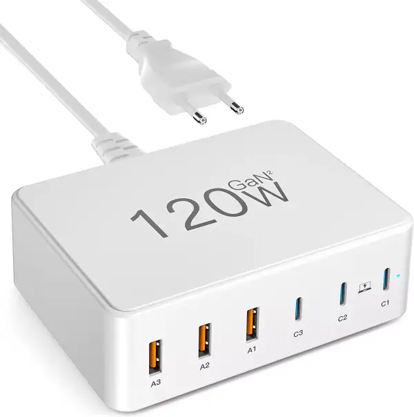 Cargador USB-C 6 puertos 120W Cargador USB-C 6 puertos 120W