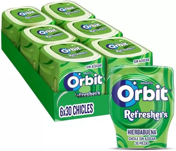 6 Botes de Chicles Sin Azúcar Orbit Refreshers 6 Botes de Chicles Sin Azúcar Orbit Refreshers
