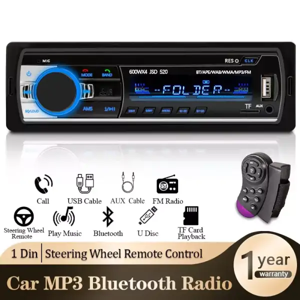 Radio bluetooth + mando inalámbrico para volante Radio bluetooth + mando inalámbrico para volante