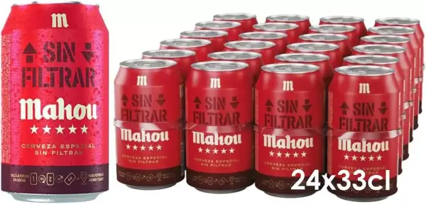 Pack 24 Latas 33cl Cerveza Mahou Sin Filtrar Pack 24 Latas 33cl Cerveza Mahou Sin Filtrar