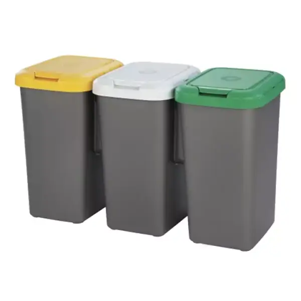 Juego de 3 papeleras de reciclaje de 25L Juego de 3 papeleras de reciclaje de 25L