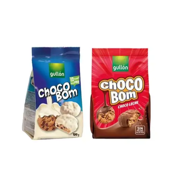 Pack 12 galletas Gullón Choco Bom banco y chocolate con leche Pack 12 galletas Gullón Choco Bom banco y chocolate con leche