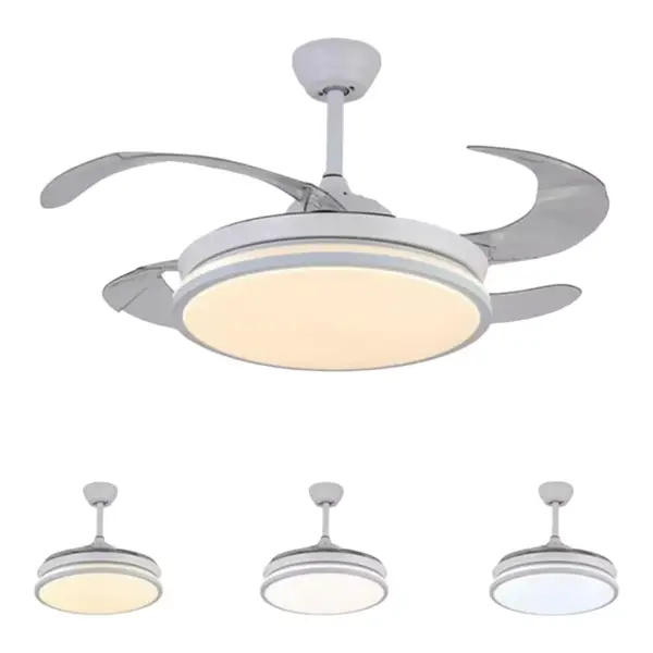 Ventilador techo con aspas retráctiles + luz LED Ventilador techo con aspas retráctiles + luz LED