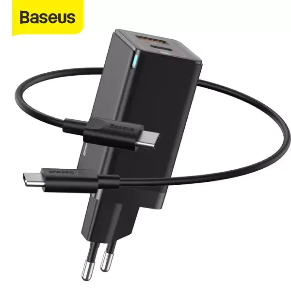Cargador QC Baseus 45W + Cable 60W Cargador QC Baseus 45W + Cable 60W