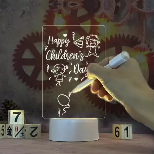 Tablero de notas con luz Led de noche creativa Tablero de notas con luz Led de noche creativa