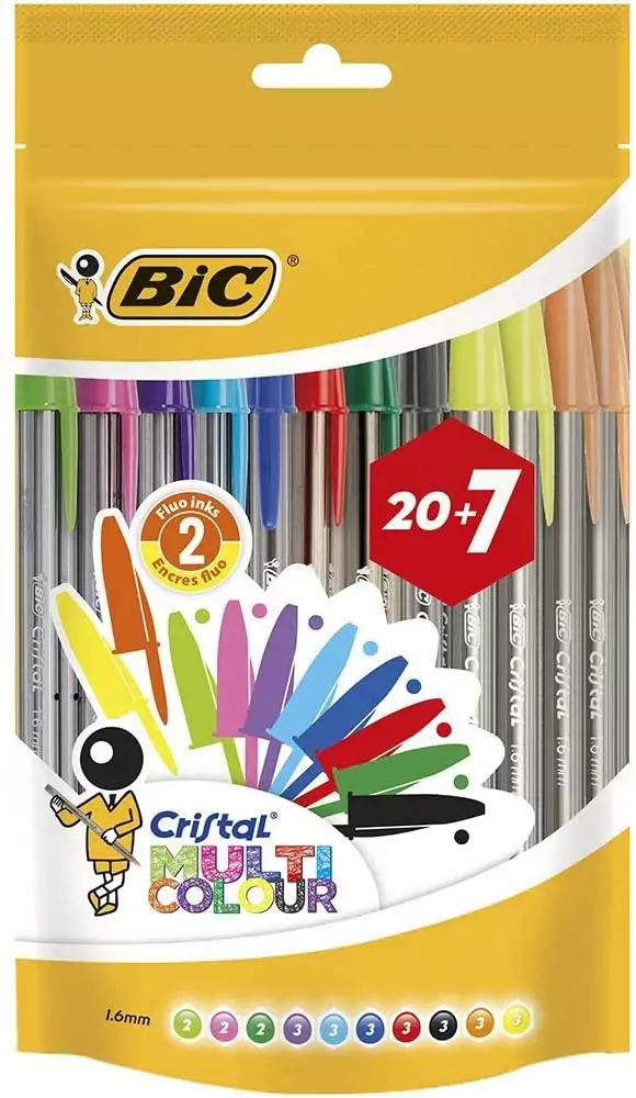Bolígrafos Punta Ancha, Colores Surtidos - BIC Cristal Multicolour Bolígrafos Punta Ancha, Colores Surtidos - BIC Cristal Multicolour